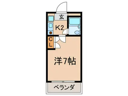 リアライズ富野荘(1K/2階)の間取り写真