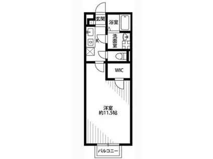 アムールコンセルト(1K/1階)の間取り写真