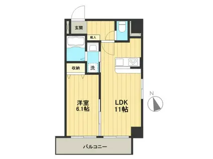 ルッソアグランデ(1LDK/2階)の間取り写真