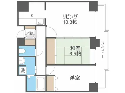 オ・ドミール北19条(2LDK/1階)の間取り写真