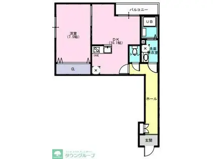 PEACH(1LDK/1階)の間取り写真