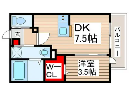 SPROUT八潮(1DK/1階)の間取り写真