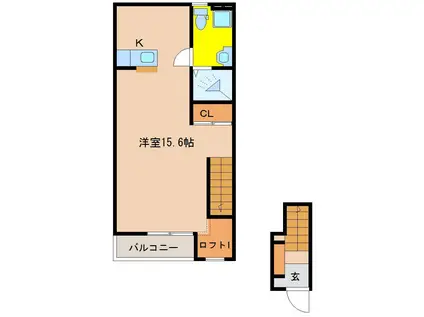 フェリス大工町(ワンルーム/2階)の間取り写真