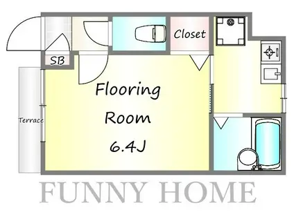 ヒルマシオン上野毛(1K/1階)の間取り写真