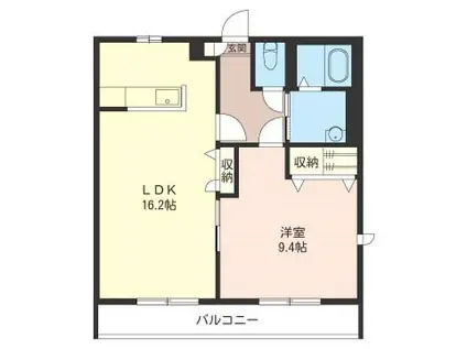 ビエナ青木(1LDK/3階)の間取り写真