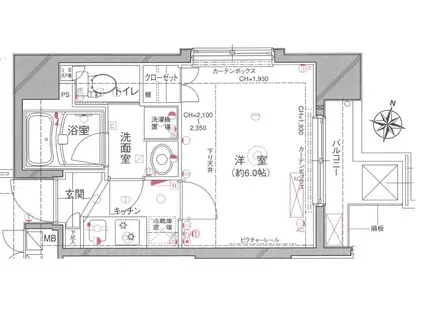 パレステュディオ本郷後楽園(1K/12階)の間取り写真