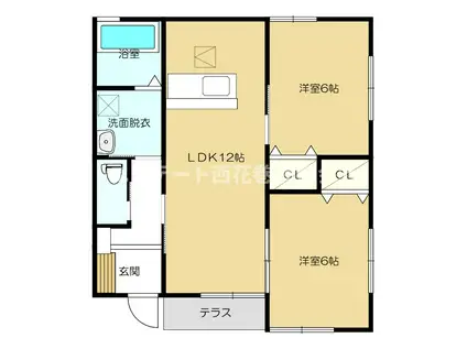 プラネッツ(2LDK/1階)の間取り写真