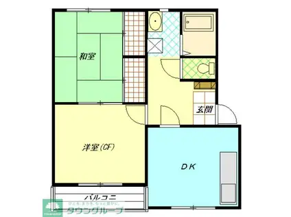 ヴィラスクエアG(2DK/2階)の間取り写真