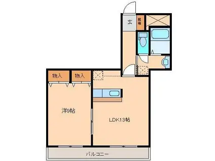 サングリーンハイツ(1LDK/2階)の間取り写真