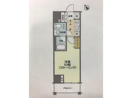 麻布十番駅 マンション(1K/2階)の間取り写真