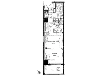 ヴォーガコルテ浅草橋(1LDK/6階)の間取り写真