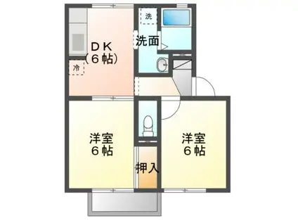 カサベルテ(2DK/1階)の間取り写真