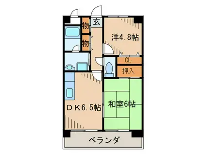 エッセ尼崎南(2DK/5階)の間取り写真