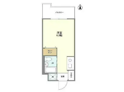 インプルーブ高井戸(ワンルーム/5階)の間取り写真