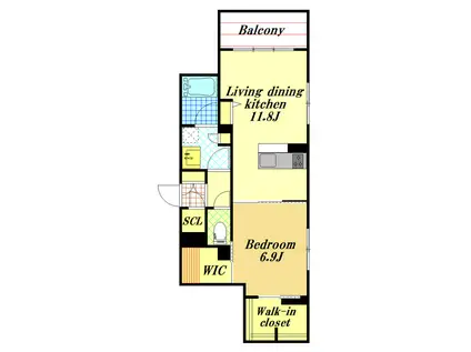 トゥージュール(1LDK/3階)の間取り写真