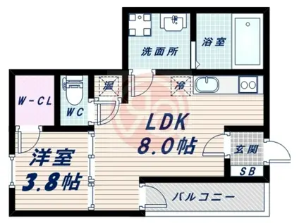 F ASECIA RIGEL(1LDK/3階)の間取り写真