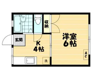ハイツケイ(1K/1階)の間取り写真