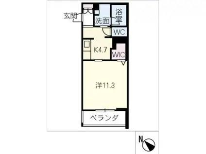 ドエルエルガー(1K/4階)の間取り写真