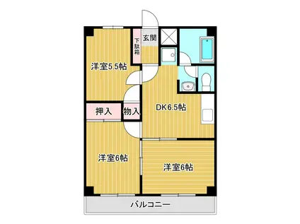 プティタンファン(3DK/2階)の間取り写真