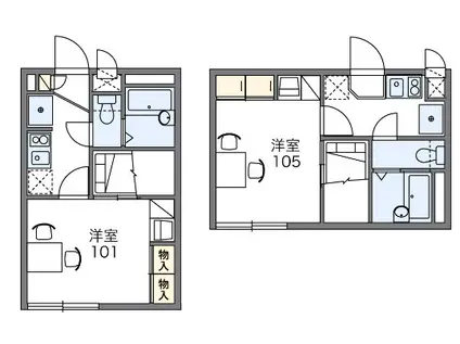 COURT DOLL(1K/2階)の間取り写真