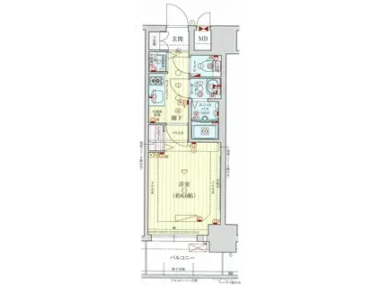 プレサンス天神橋ラ・デュアル(1K/10階)の間取り写真