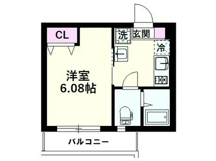 NSGATE大宮B(1K/2階)の間取り写真