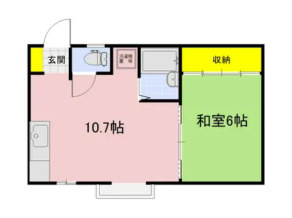 ENハイツ(1LDK/2階)の間取り写真