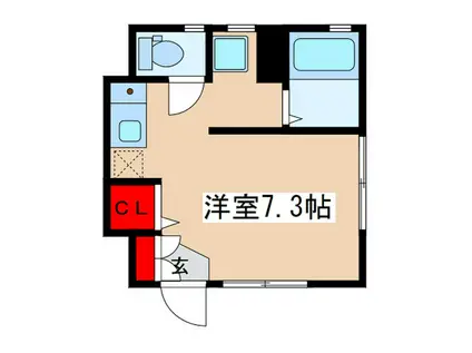 小田急小田原線 東海大学前駅 徒歩23分 2階建 築9年(ワンルーム/1階)の間取り写真