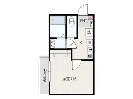CASA MOMA高津(1K/3階)の間取り写真