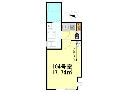 オーガスタコート堀切菖蒲園(1K/1階)の間取り写真