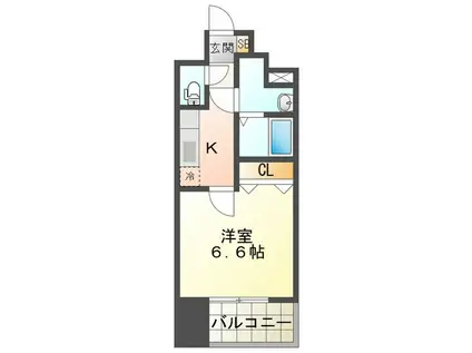 S-RESIDENCE四日市駅前COULEUR(1K/6階)の間取り写真