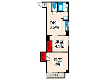 宮岡マンション(2DK/3階)の間取り写真