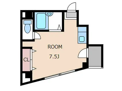 自然村ビル(ワンルーム/6階)の間取り写真