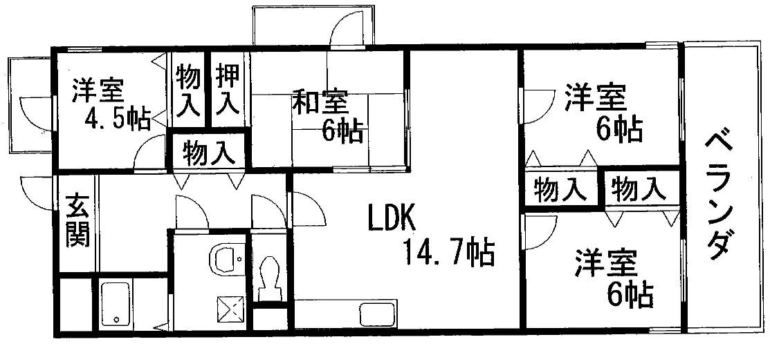 パレエトワール(4LDK/6階)の間取り写真