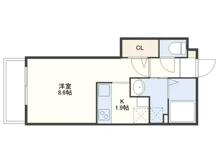 LIEN SANTA (1K/2階)の間取り写真