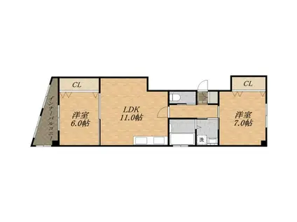 ブランノワール(2LDK/3階)の間取り写真