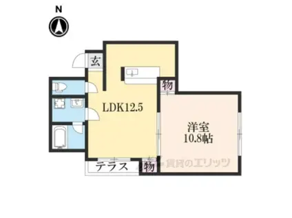 キルトハウス(1LDK/1階)の間取り写真