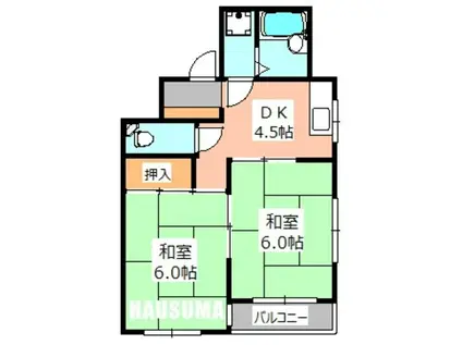 山本屋ビル(2K/6階)の間取り写真
