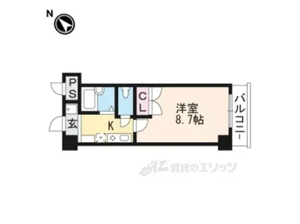 クレスト草津(1K/9階)の間取り写真