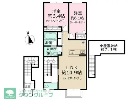 チェルビック(2LDK/2階)の間取り写真