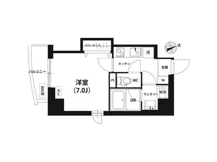 木場公園N・Sコート(1K/5階)の間取り写真