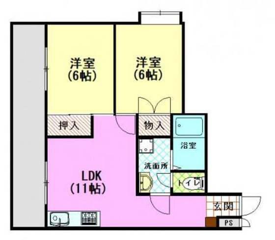 ワイズカンパニー(2LDK/3階)の間取り写真