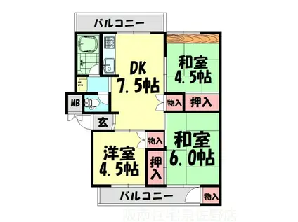 泉ハイツ(3DK/2階)の間取り写真