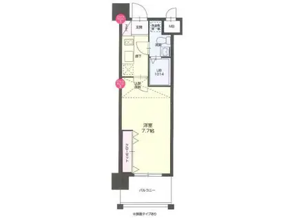 ギャランティー21博多(1K/14階)の間取り写真