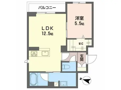 LA PALAIS VERT ラ・パレヴェール(1LDK/3階)の間取り写真