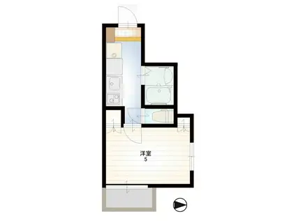 プルーマ武蔵野II(1K/1階)の間取り写真