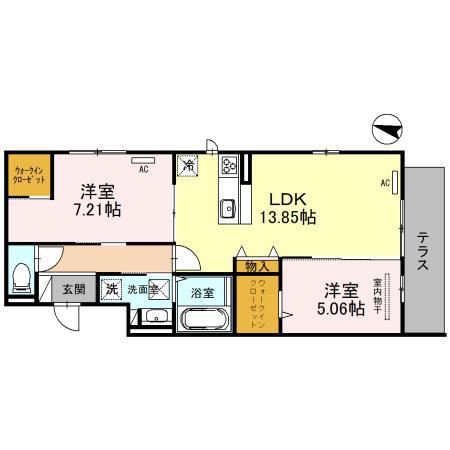 エヌ プレミール(2LDK/3階)の間取り写真