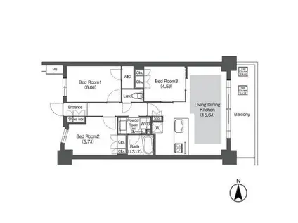 コンフォリア成増グリーンサイド(3LDK/9階)の間取り写真