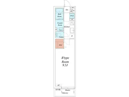 リブリ小松島(1K/3階)の間取り写真