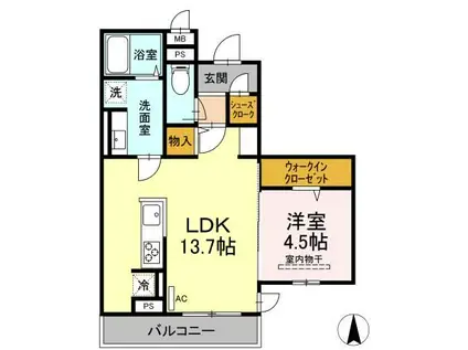 ガーデンテラスII(1LDK/3階)の間取り写真